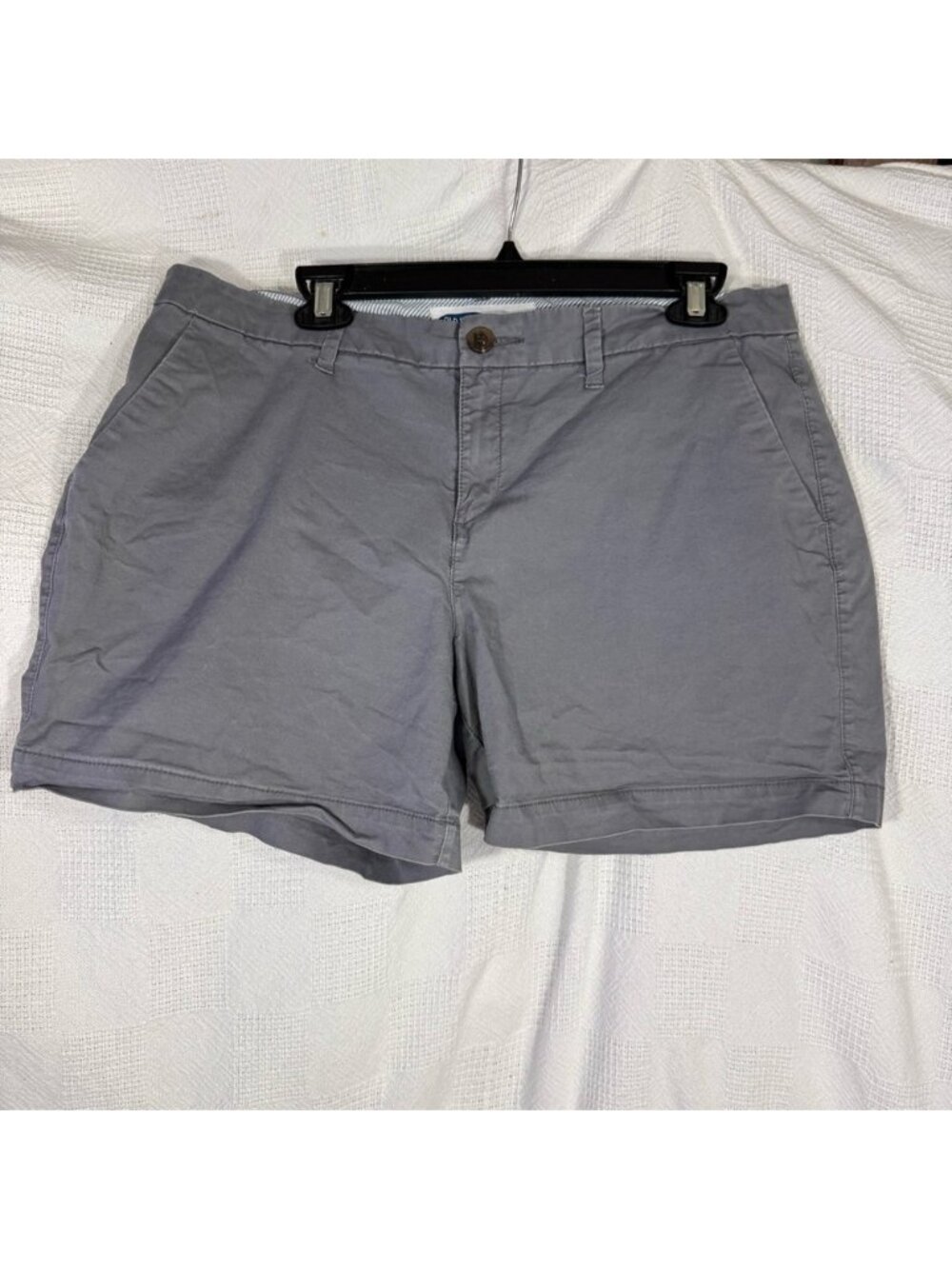 Womens Everyday Shorts Solid Gray Chino Summer Casual‎